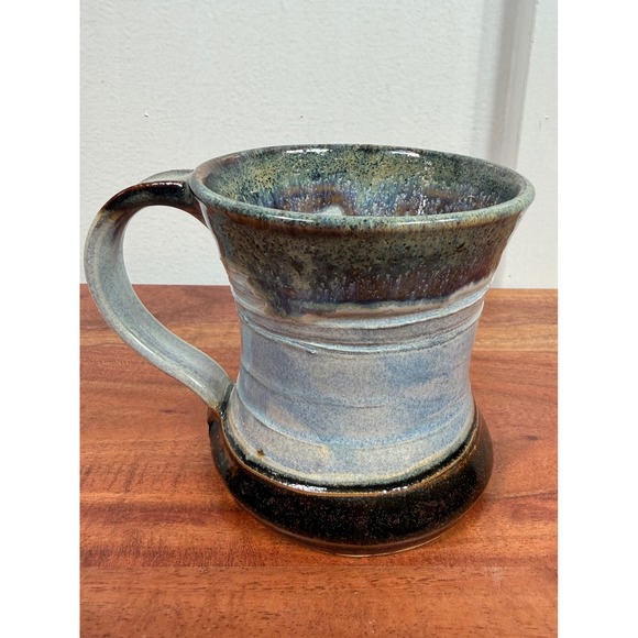 Handmade Other - Handmade Studio Pottery Mug Blue Brown Drip Glaze Hand Thrown Signed Stoneware